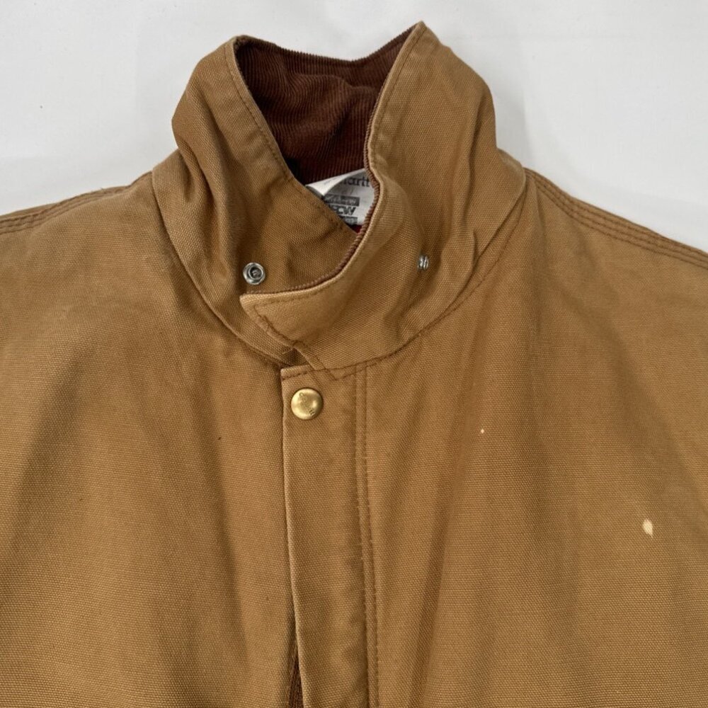 Vintage Carhartt Coveralls Quilted Insulated Duck Tan Mens 48 Red Lined X01 BRN - Picture 10 of 16
